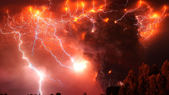 Landscapes storm lightning bolts
