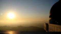 Landscapes sunrise buildings cityscapes griffith observatory