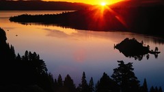 Landscapes sunrise nature California Normal Lake Tahoe Emerald 