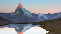 Landscapes sunrise nature snow Mountains lakes matterhorn 