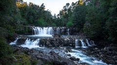 Landscapes sunrise nature Trees water Green waterfalls reserve 