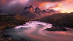 Landscapes sunrise sunset nature water clouds national park 