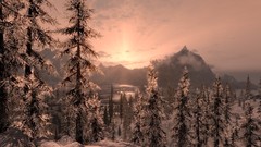 Landscapes sunrise Trees the elder scrolls v skyrim sun rays 