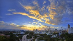 Landscapes sunset buildings urban kuala lumpur cityscapes