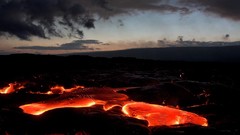 Landscapes sunset clouds Hawaii lava MAGMA