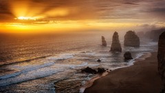 Landscapes sunset nature Australia rocks Oceans Beaches Twelves 