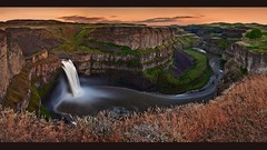 Landscapes sunset nature canyon waterfalls falls palouse
