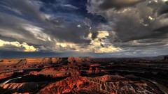 Landscapes sunset nature clouds red white Utah rivers skies 