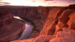 Landscapes sunset nature horseshoe bend