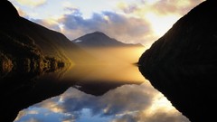 Landscapes sunset nature Mountains clouds New Zealand 
