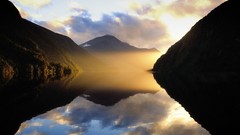 Landscapes sunset nature Mountains clouds New Zealand 