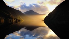 Landscapes sunset nature Mountains clouds New Zealand 