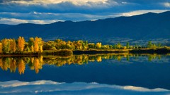 Landscapes sunset nature Mountains lakes forests stillness