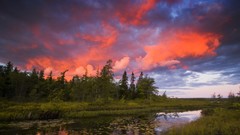 Landscapes sunset nature Rocky Nova Scotia lakeview