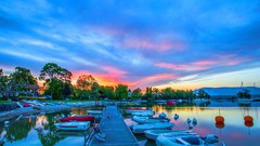 Landscapes sunset nature switzerland lake geneva