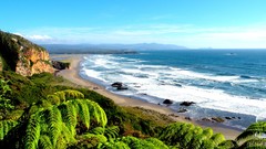 Landscapes sunset nature Trees water blue ocean Green Islands 