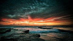 Landscapes sunset nature water clouds Australia Seaside shore 