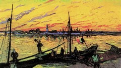 Landscapes sunset sand clouds Boats Beaches seascape Vincent 