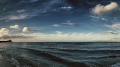 Landscapes sunset sand nature dusk bay Seaside Oceans Beaches 