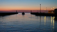 Landscapes sunset Sea Boats Normandie James Lapett