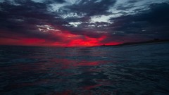 Landscapes sunset Sea nature water ocean California USA 