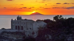 Landscapes sunset Sea panorama Italy architecture italia Tropea 