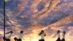 Landscapes sunset Stars clouds Anime Bags anime girls school 
