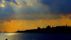Landscapes sunset Turkey Istanbul mosques turkish cami
