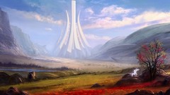 Landscapes The Neverending Story Towers artwork fantasy art 