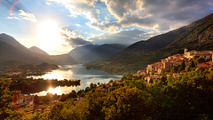 Landscapes towns cities sunset