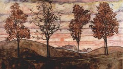 Landscapes Trees clouds Austria paintings artwork traditional 