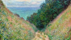 Landscapes Trees France French paintings impressionism Trails 