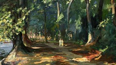 Landscapes Trees lakes irish forests artwork John Lavery