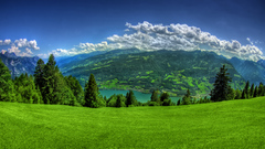 Landscapes Trees Mountains clouds