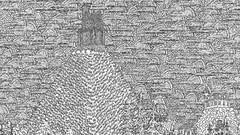 Landscapes Trees Mountains clouds black and white monochrome 