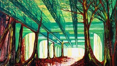 Landscapes Trees paintings Bridges forests artwork traditional 