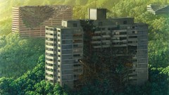 Landscapes Trees paintings buildings sunlight artwork 