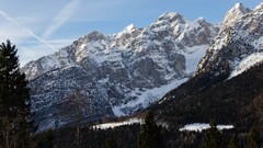 Landscapes Trees snow Mountains Alps Italy Brenta
