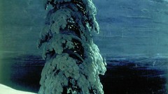 Landscapes Trees snow Mountains clouds paintings Russian 