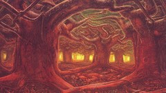 Landscapes Trees surrealism paintings forests artwork austrian 