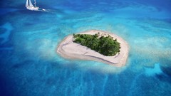 Landscapes Trees water ocean Boats Islands tropical Tropical 