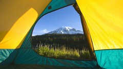 Landscapes Washington national park Mount Rainier tents