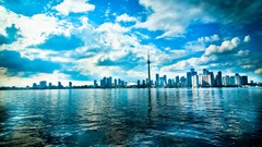 Landscapes water clouds Skyscrapers Toronto architecture lakes 