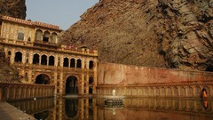 Landscapes water Mountains India rocks Temples Rajastan