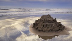 Landscapes water Oregon Beaches sand sculptures