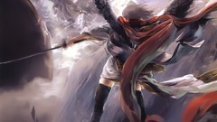 Landscapes water wind weapons wings Katana feathers fight back 