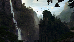 Landscapes waterfalls dragon valley