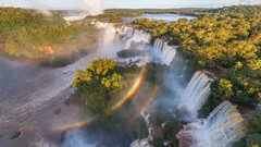 Landscapes waterfalls Iguazu Falls forests