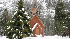 Landscapes winter California chapel Yosemite National Park 