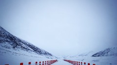 Landscapes winter Mountains roads winter roads